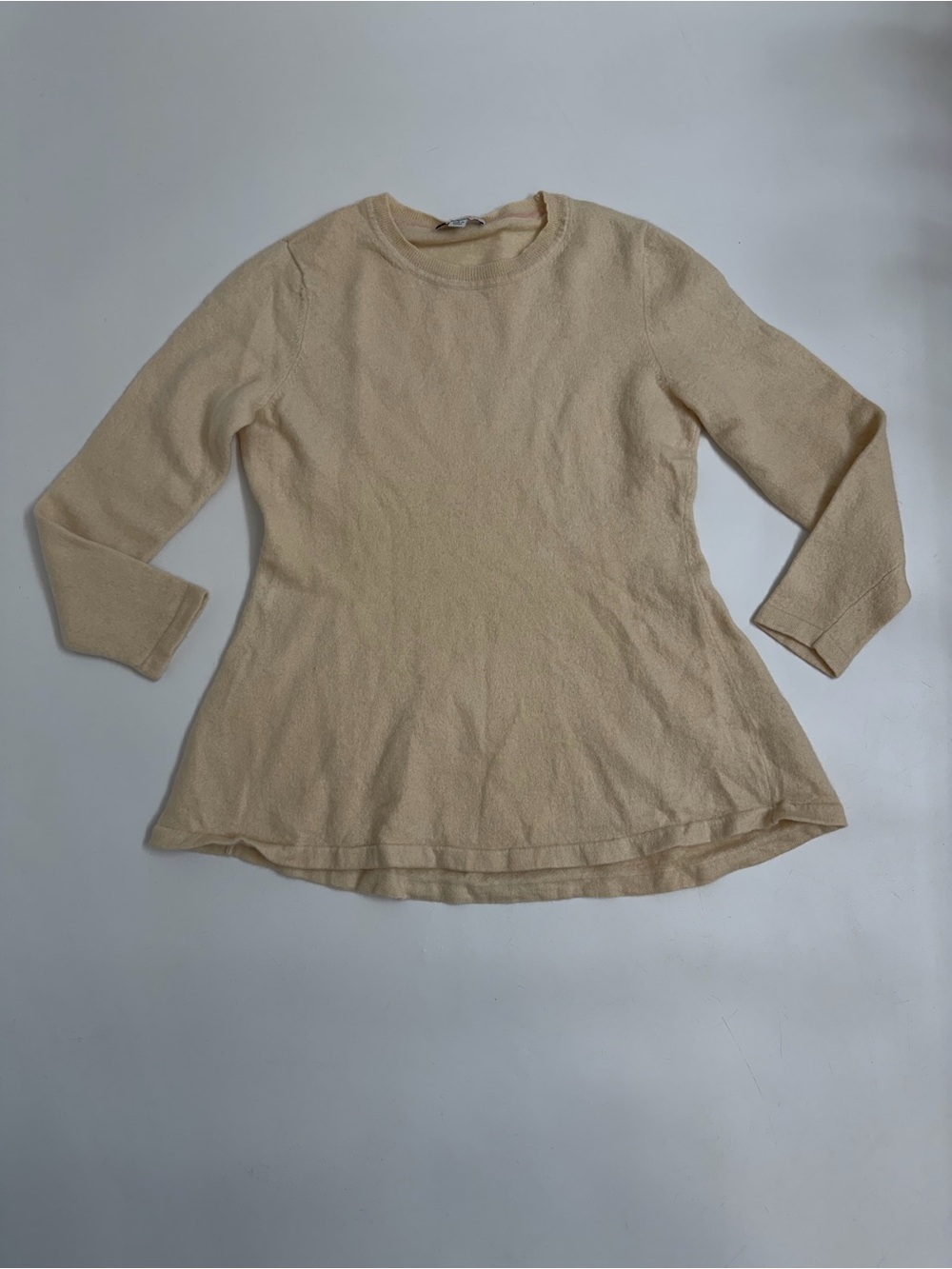 Isaac Mizrahi Live 100% Cashmere Swing Tunic Sweater Ivory L